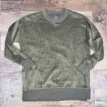 aerie Army Green Fleece Oversized Crewneck Sweatshirt