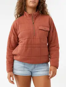 O'Neill Mable Quilted Pullover Jacket Coral Size L