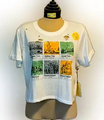 Recycled Threads National Parks Cropped Tee Shirt Women’s Large NWT‎