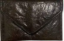 NWOT BCBGeneration Brown Faux Alligator Skin Fold Over Magnetic Clutch Purse