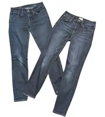 Lot 2‎ J.Crew Toothpick Jeans Womens 25 Dark Wash Denim Skinny Pants