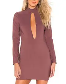 by the way. Revolve Mauve Pink Cut Out Long Sleeve Mini Dress M