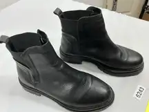 Womans Steve Madden Pullon Ankle Boots Eu37 Us 7 Black Chunky Heel Elastic Ankle