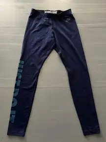 Nike Just Do It Leggings Athletic Women's Pants Women's Size Medium Blue