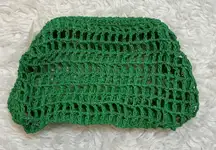 Free People Green Woven Crochet Tote Bag Beach Summer Vacation