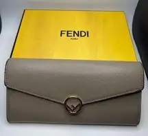 Fendi  Vitello Cruise F is Fendi Continental Envelope Wallet Tortora - Preowned