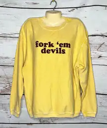 Chicka-D NWT S Yellow - 'Fork 'em Devils' Arizona State ASU Oversized Sweatshirt