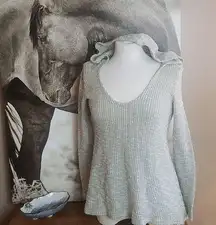 lightweight beige knit hoodie