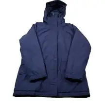 READ L.L. Bean Women’s Blue Thinsulate Double Zipper Hooded Coat Jacket Medium