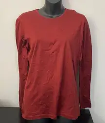 Hermes Paris burgundy red long sleeve top