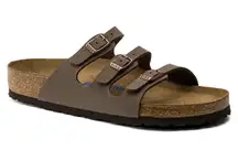 Birkenstock Florida Soft Footbed Sandals Three Straps Slip On Leather Brown 9