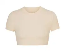 SKIMS Fits Everybody Super Cropped T-Shirt Sand Womens 4X AP-TSH-0656 NWT