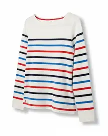 Joules UK 12 EU 40 US 8 Striped Long‎ Sleeve Top Nautical White Red Blue