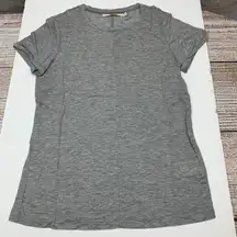 J Brand Women XS Gray Knit Tunic Top Short Sleeve Made in USA