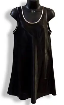 Vintage  Black Pink Satin Slip Mini Tank Dress