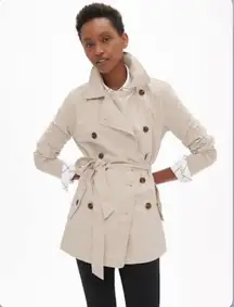 GAP | CLASSIC TRENCH COAT TWILL WEAVE  IN SLICK ROCK DOUBLE BREASTED LARGE