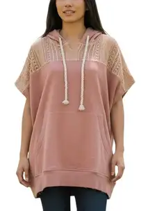 OLI‎ & HALI Waffle Knit Lace and Rope Oversized Hoodie Size Small