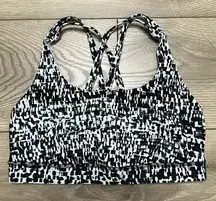 Lululemon Energy Bra Medium Support B-D Cup Urban Block Ice Grey Black‎ Size 6