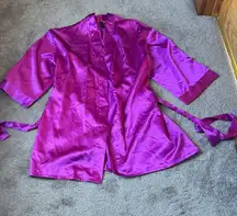 Dreamgirl Purple Satin Two Piece Robe & Chemise Set SIZE 1X/2X