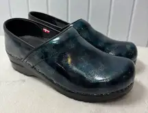 Sanita Aurora‎ Professional Danish Clogs Shoes Black Blue Nurse Size EU 39 US 8