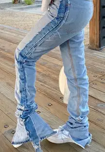 Rhiyan Alexis Long Flare reverse Stacked jean
