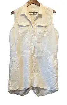 KOCH White Sleeveless Romper Jumpsuit Utility Pockets Casual‎ Summer