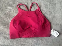 Lululemon Flow Y Wrap-Front High-Neck Bra - Pomegranate - Size 6