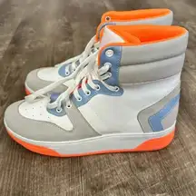 Nasty Gal Faux Leather Colorblock High Top Sneakers size 38