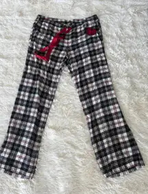Allison Rhea Plaid Pajama Pants Lounge Sleepwear Heart Patch‎ Womens L