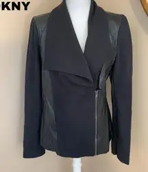 DKNY  black pleather jacket top size XS X-Small