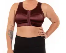 ENELL WOMENS SPORT BRA SIZE 2 WHITE SATIN