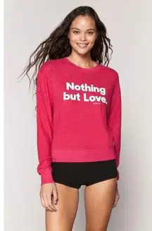 Spiritual Gangster Size S Sweater Nothing But Love Savasana Magenta Crew Neck