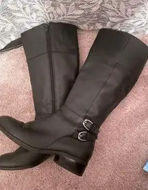 Ralph Lauren Women's Black Riding Boots Size 6.5 Knee-High Zip