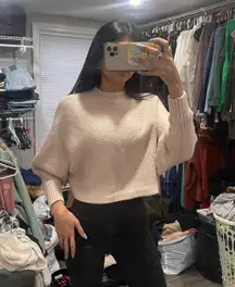 Light Pink Knit Sweater Cropped Size XXS