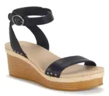 FRYE AND CO. New without Box Livia Black and Tan Wedge Sandals Size 10M