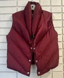 Obermeyer Vintage Red Maroon Puffer Goose Down Vest Size Large