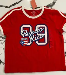Mighty Fine Red Puerto Rico Graphic Tee NWT