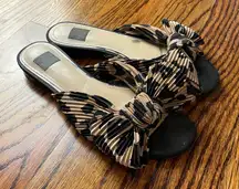 White House Black Market Ruffled Cheetah Leopard Print Sandals