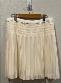 Beige Pleated Mini Skirt
