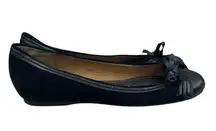Coach Concetta Round Toe Bow Black Ballet Flats