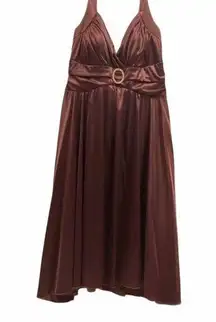 Ruby Rox Dark Plum Halter Dress