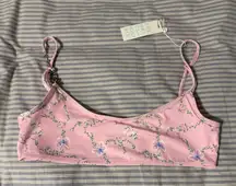 Frankie’s Bikinis “Dallas” Floral Chain Bikini Top - fairy tale