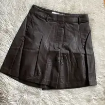 New Brown leather skirt for women, size S