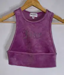 juicy couture Small Crop Bling Crop Top Velour Sport Bra Lollipop Pink CP‎