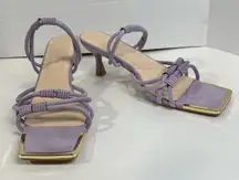 TORGEIS Medinilla Faux Suede Strappy Kitten Heel Sandal Lavender Open Toe Sz‎ 11
