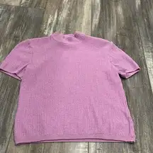 St. John ribbed lilac short sleeve sweater small
