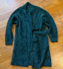 Bershka Fuzzy Teal Cardigan