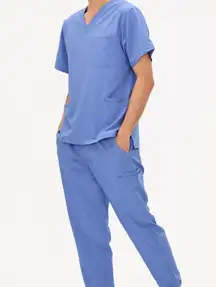 CozyFit New Ceil Blue Male Scrub Set