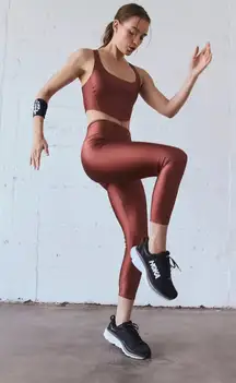 NWOT Free People Movement Shine Bright Crop In Brown Cognac $58 MSRP Size:XS Sold as is no refunds returns or cancellations