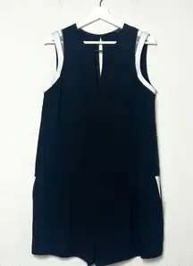 Rag & Bone Lana Leather Trim Black Romper